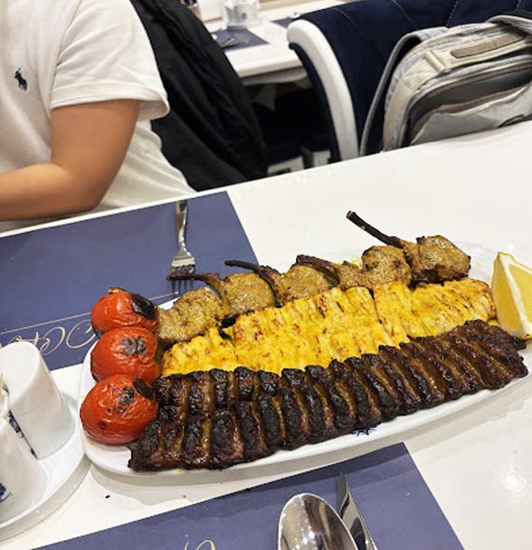traditional minced kebab and charcoal grilled